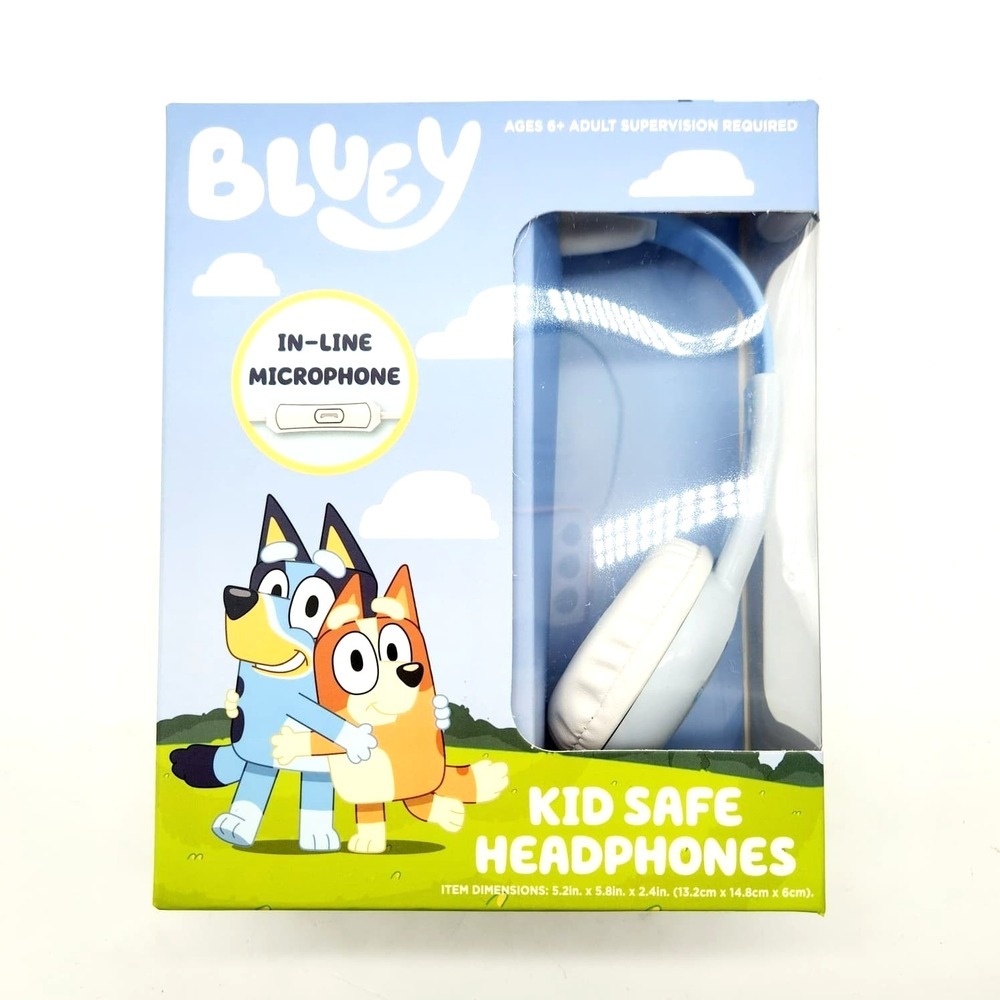 Bluey Child-Friendly Headphones‎ w/ Microphone 3.5mm Wired Volume Control